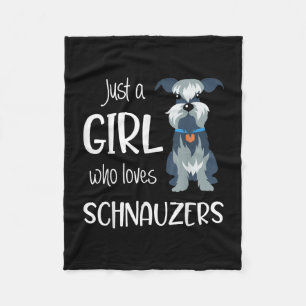 Cobertor De Velo apenas uma garota que ama o cão schnauzers _ schn