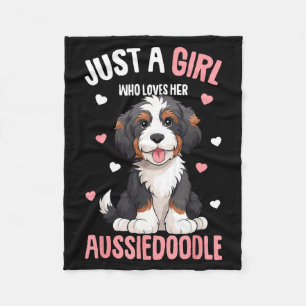 Cobertor De Velo Apenas Uma Garota Que Ama Seu Aussiedoodle Aussie