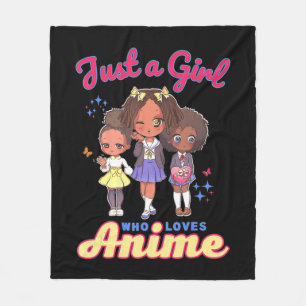 Cobertor De Velo Apenas Uma Menina Que Ama Anime Kawaii African Ame