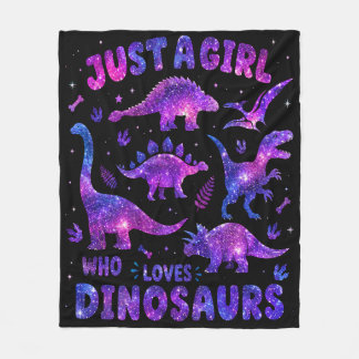 Cobertor De Velo Apenas Uma Menina Que Ama Dinossauros Galáxia Roxa