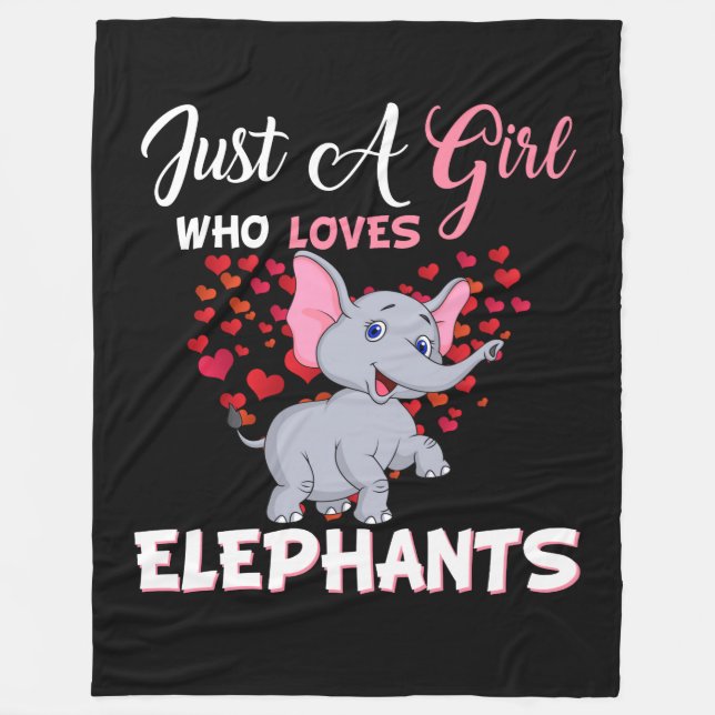 Cobertor De Velo Apenas Uma Menina Que Ama Os Presentes Dos Elefant (Frente)