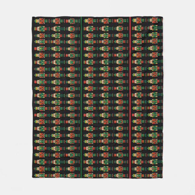 Cobertor De Velo Apertadores de Nozes de Natal Verde e Preto (Frente)
