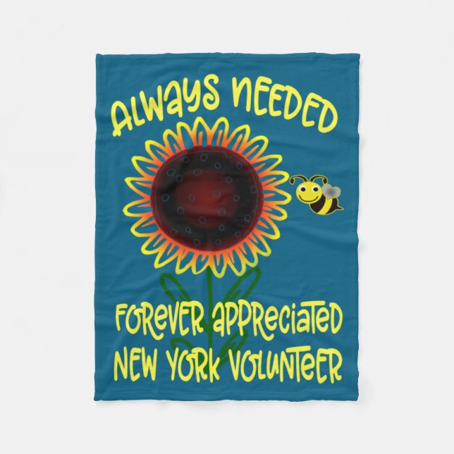 Cobertor De Velo Appreciation New York Always Needed Volunteer Reco (Frente)