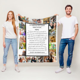 Cobertor De Velo Apreciação da mãe | Colagem de fotos do dia de as