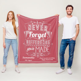 Cobertor De Velo Apreciação de aposentadoria Nunca Esqueça o Rosa d