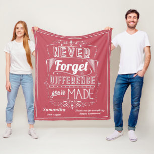 Cobertor De Velo Apreciação de aposentadoria Nunca Esqueça o Rosa d