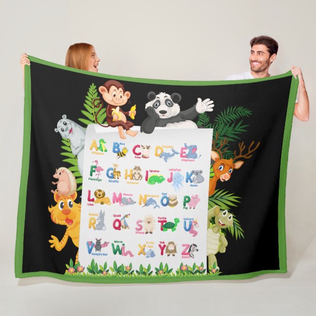 Cobertor De Velo Aprender Alfabeto e Educação Animal Fleece Blanket (In Situ)