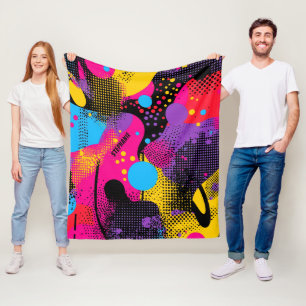 Cobertor De Velo Apresentação de cor abstrato no estilo de quadrinh