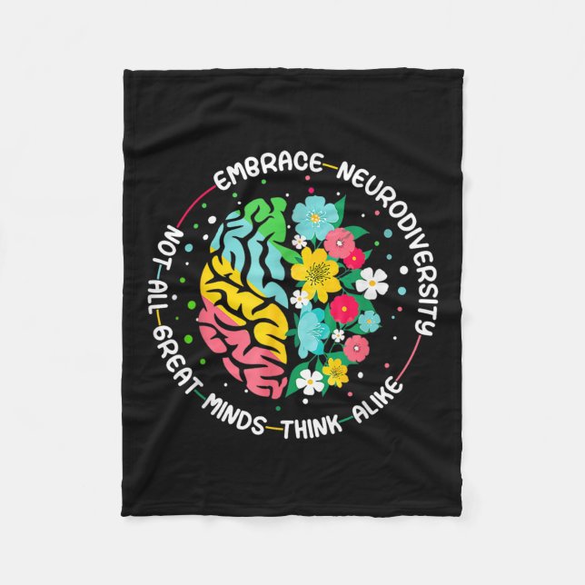 Cobertor De Velo Aproveite a neurodiversidade cerebral Autismo de c (Frente)