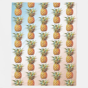 Cobertor De Velo Aqua Cream Feliz Abacaxi Tropical