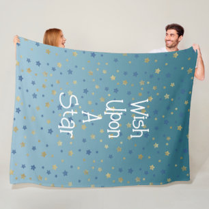 Cobertor De Velo Aqua Dourado Desejo Azul Sobre Uma Estrela