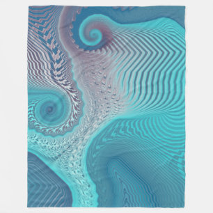 Cobertor De Velo Aqua e Taupe Oceanic Swirls Abstrato