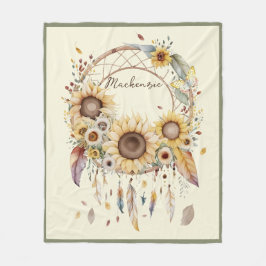 Cobertor De Velo Aquarela Boho Dreamcatcher Nome Personalizado