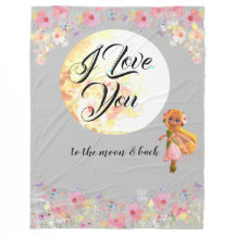 Aquarela Floral "Eu Te Amo até a Lua e de Volta"