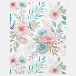 Cobertor De Velo Aquarela Floral Sonhadora