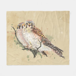 Cobertor De Velo Aquarela Kestrel Falcon Sparrow Hawk Bird Art