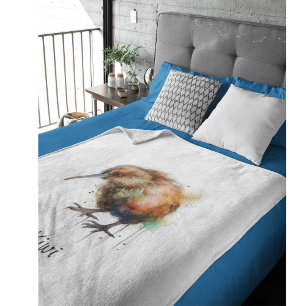 Cobertor De Velo Aquarela neozelandesa Kiwi personalizável