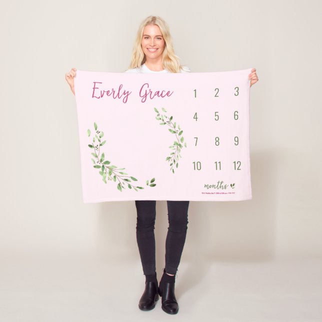 Cobertor De Velo Aquarela Verde Deixa a menina rosa pinhinha marco (In Situ)