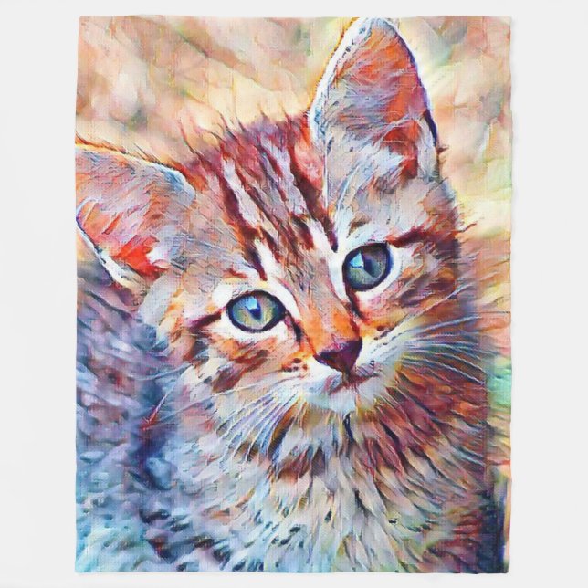 Cobertor De Velo aquarell kitten (Frente)