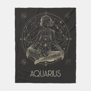 Cobertor De Velo Aquarius Zodiac Constelação Fleece Blanket