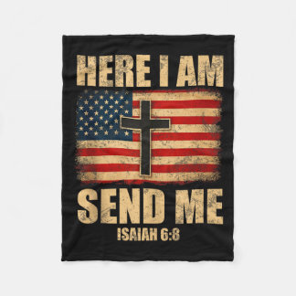 Cobertor De Velo Aqui Estou Envie-me Isaías 6_8 Bandeira Americana 