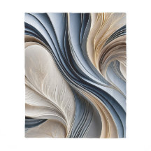 Ar do Ouro - Azul Suave e Dourado Abstrato Fluido