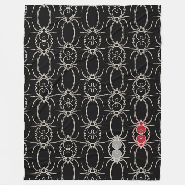 Cobertor De Velo Aranhas - Morcego Preto e Branco Osso (Frente)