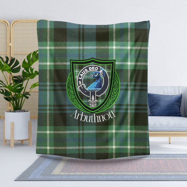Cobertor De Velo Arbuthnott Escocês Clan Tartan & Crest (Criador carregado)