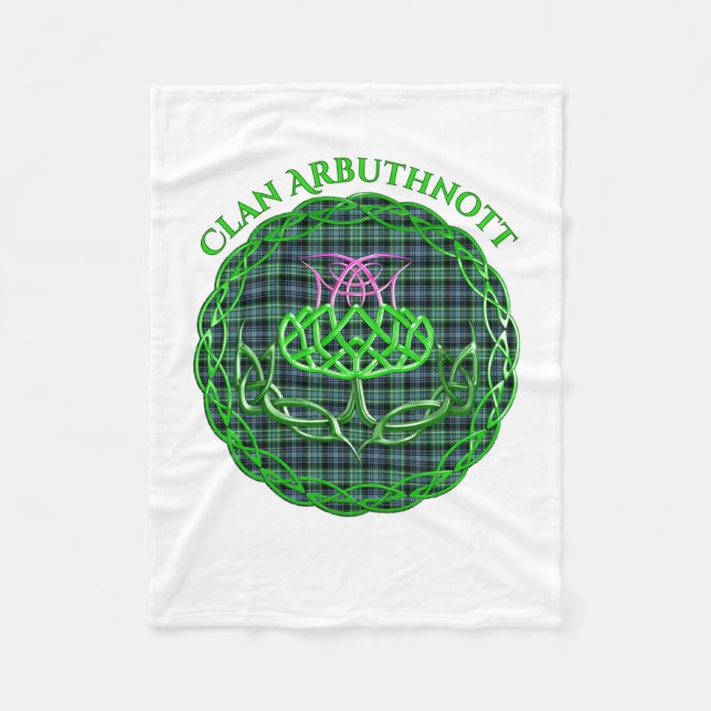 Cobertor De Velo Arbuthnott Scottish Tartan Celtic Thistle (Frente)