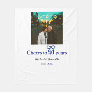 Cobertor De Velo Arco azul grita 40 anos de casamento
