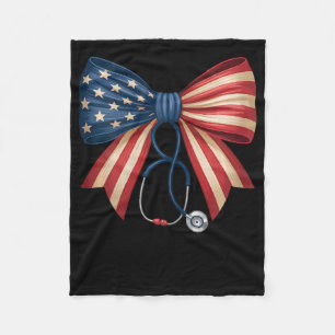 Cobertor De Velo Arco De Bandeira Americano Stethoscope 4 De Julho