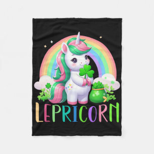 Cobertor De Velo Arco-íris Leprechaun Dia de São Patrício Unicórnio