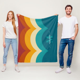 Cobertor De Velo Arco-Íris Monograma Nome Personalizado Retroativo 