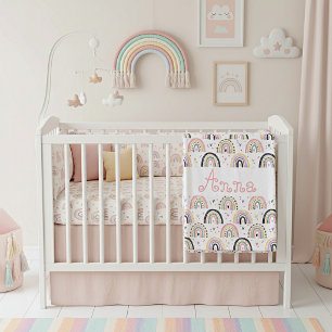 Cobertor De Velo Arco-íris pastel fofo personalizado