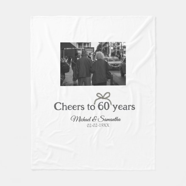 Cobertor De Velo arco ouro aplaude casamento de 60 anos (Frente)