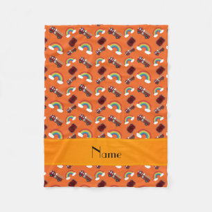 Cobertor De Velo Arcos-íris alaranjados conhecidos personalizados