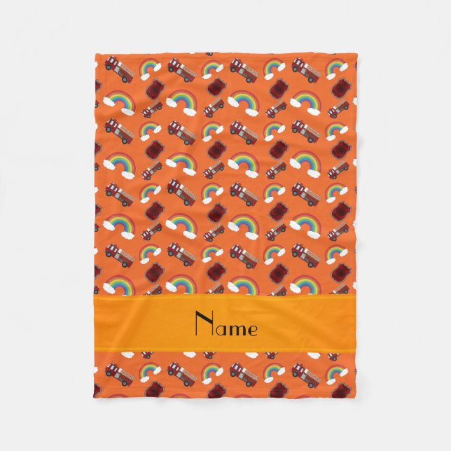 Cobertor De Velo Arcos-íris alaranjados conhecidos personalizados (Frente)
