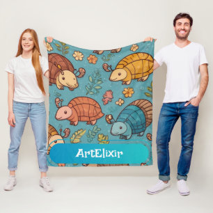 Cobertor De Velo Armadillo Impressão Floral Único