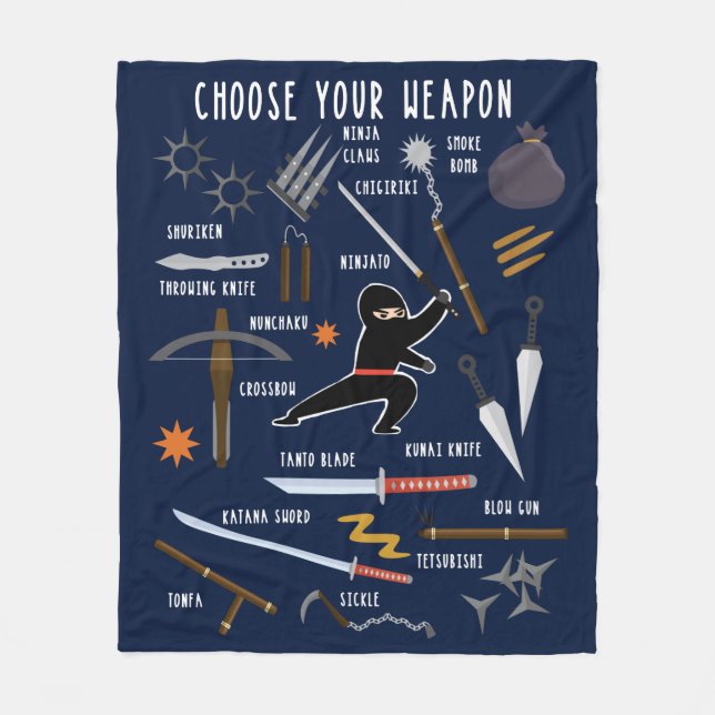 Cobertor De Velo Armas Ninja (Frente)