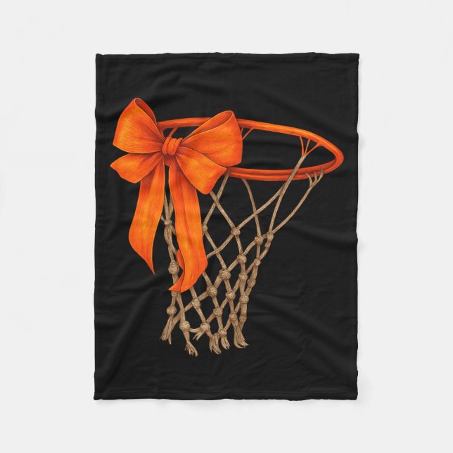 Cobertor De Velo Aro de Basquete Com Laço Cute Estética de Basquete (Frente)