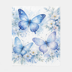 Cobertor De Velo Arranjo Floral Borboleta Azul