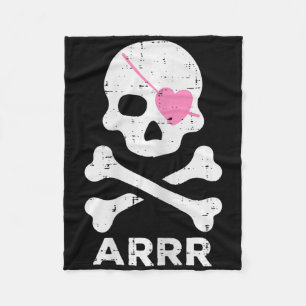 Cobertor De Velo Arrr Pirate Heart Eyepatch Halloween Mulheres Cria