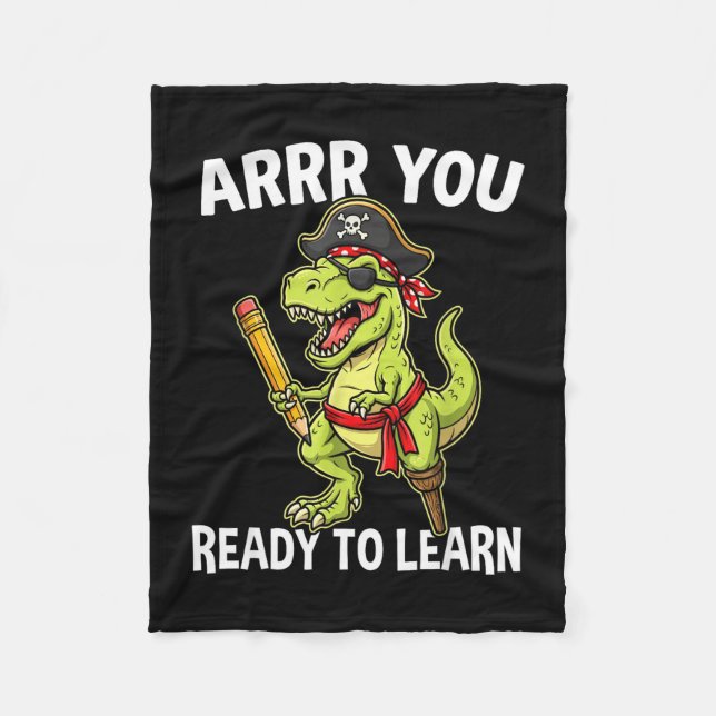 Cobertor De Velo Arrr pronto para aprender dia do professor pirata  (Frente)