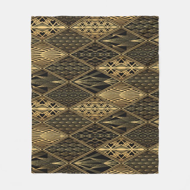 Cobertor De Velo Art Deco Black Dourado Elegance (Frente)