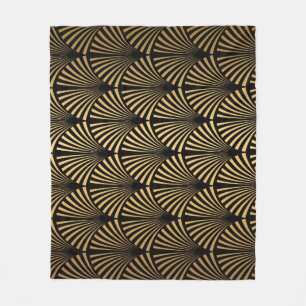 Cobertor De Velo Art Deco: Escalas Douradas Pretas.