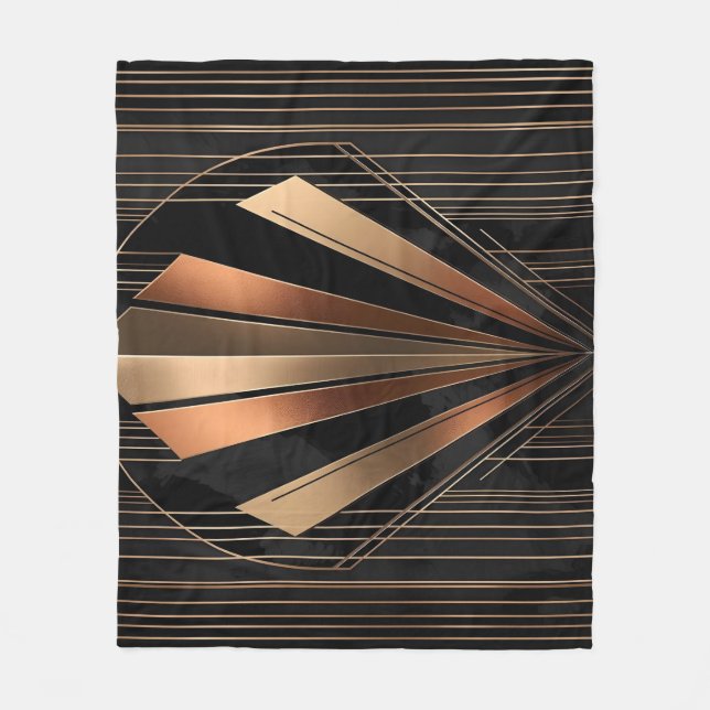 Cobertor De Velo Art Deco Metallic Geometric Elegance (Frente)