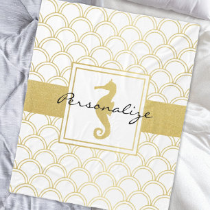 Cobertor De Velo Art Deco Ocean Wave Dourada Seacavalo Beach House