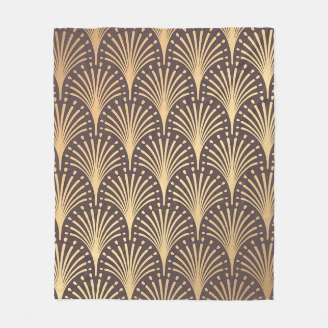 Cobertor De Velo Art Deco Pattern. Fundo de ouro perfeito. Mini (Frente)