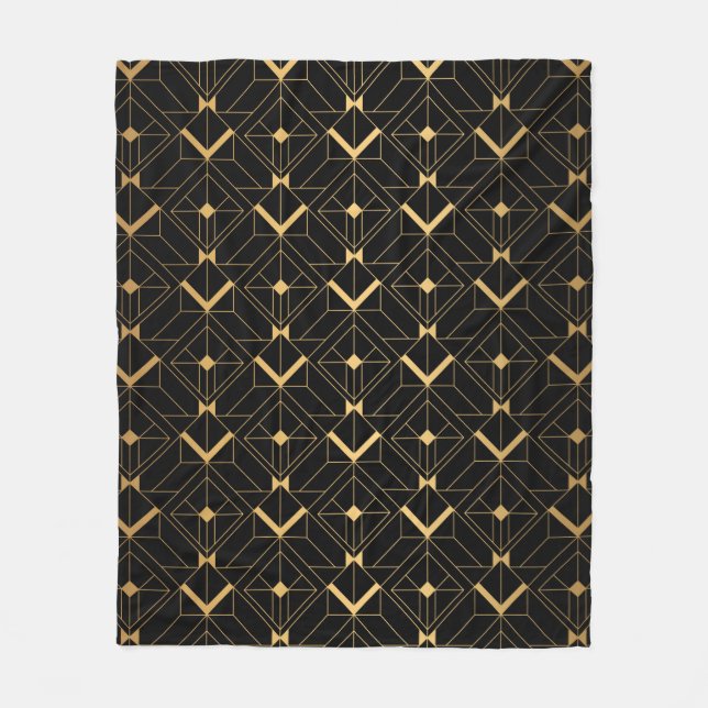 Cobertor De Velo Art Deco Pattern. Serralheiro preto sem costura e  (Frente)