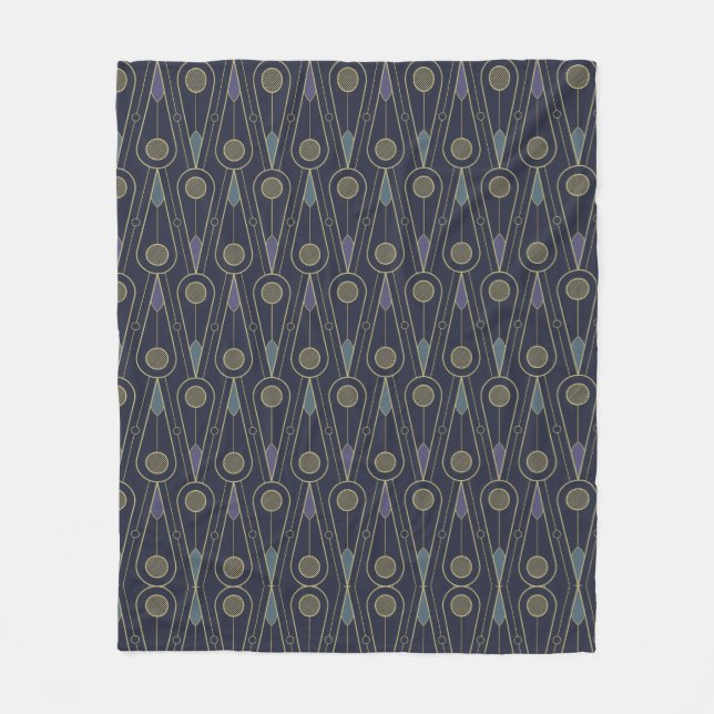 Cobertor De Velo Art Deco pattern with geometric shapes in gold (Frente)